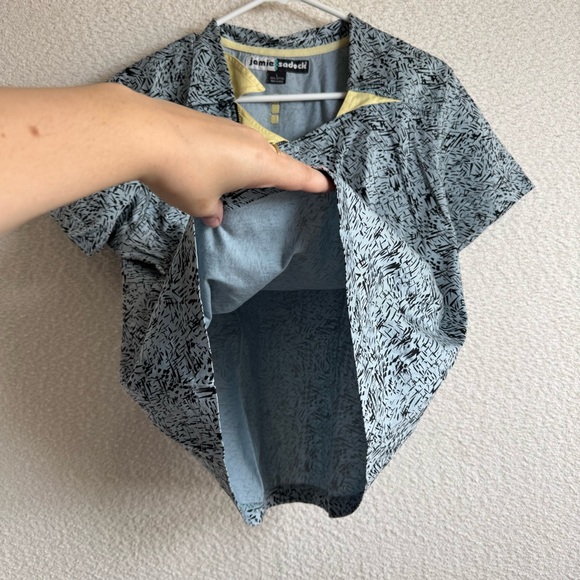 Jamie Sadock Women’s Abstract Print Zippered Short Sleeve Top Size Large - Picture 6 of 12